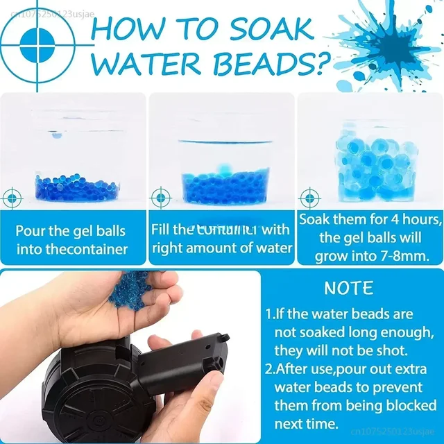 2024 2 in 1 Auto Shooting Splash Ball Air Gun Electric Toy Gun Water Bead Weapon Pistol Outdoor Sports Gel Balls for Kids Adults 6