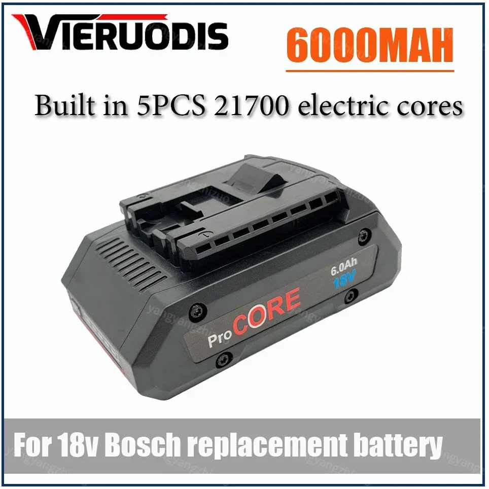 

For Bosch 18V 6.0AH ProCORE Replacement Battery for Bosch Professional System Cordless Tools BAT609 BAT618 GBA18V80 21700 Cell