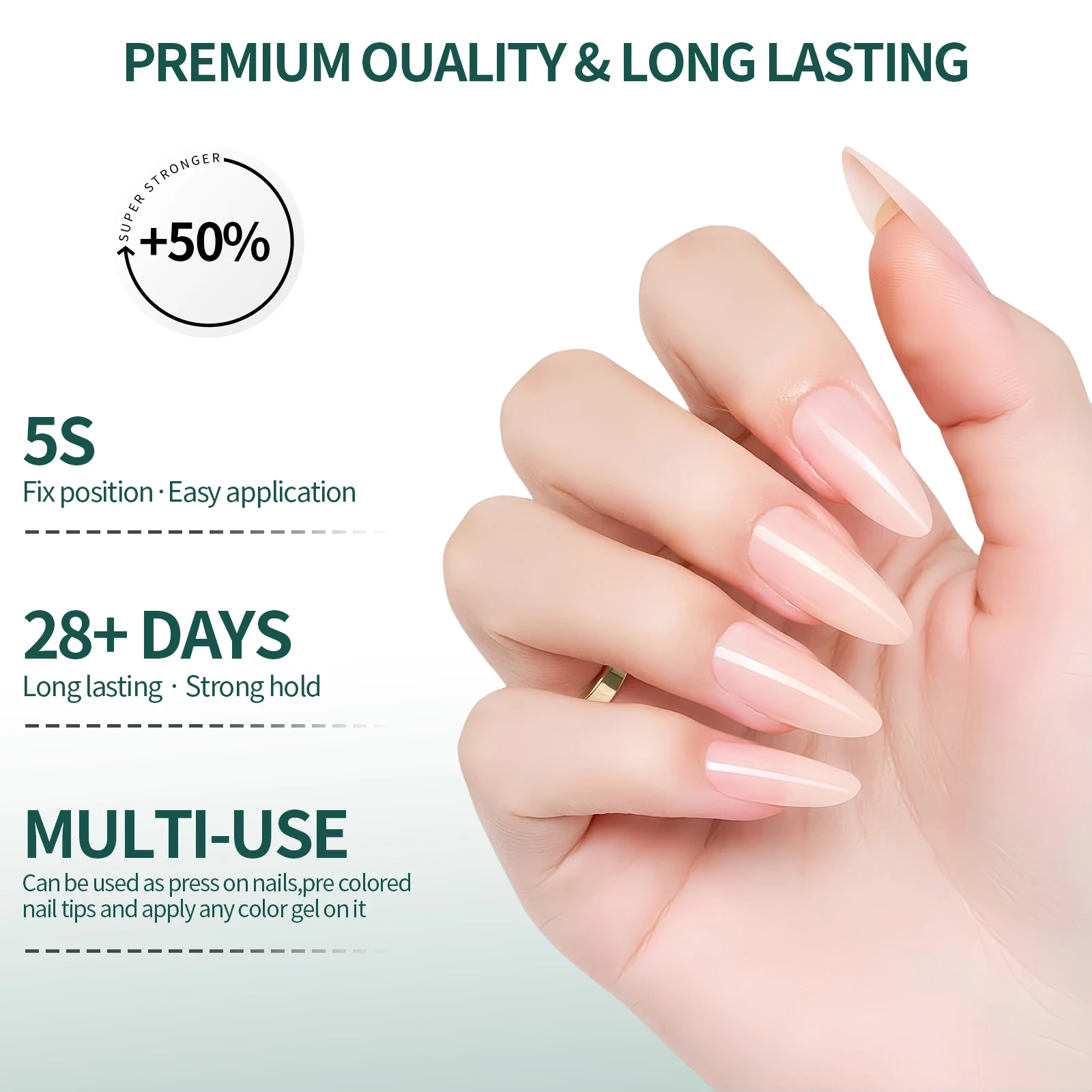 NAILPOP 4 모양 112PCS 손톱에 누드 프레스 자연 프리 컬러 젤 네일 팁 스킨 톤 아크릴 거짓 손톱 확장 14 크기