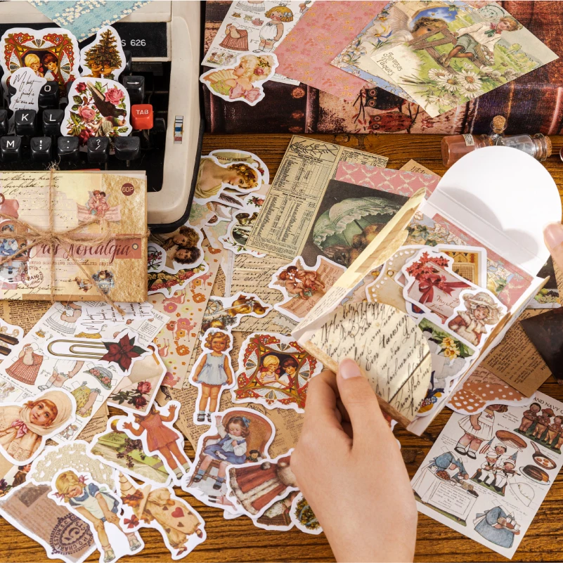 60pcs/1lot Kawaii 편지지 스티커 레트로 메모리 룸 시리즈 정크 저널 일기 장식 모바일 스티커 스크랩북 DIY