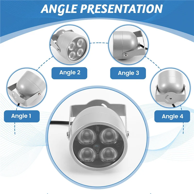 [AAAE 2026] 2X 4 어레이 LED 적외선 방수 야간 투시경 IR 조명기 조명 보조광 DC 12V 보안 카메라용