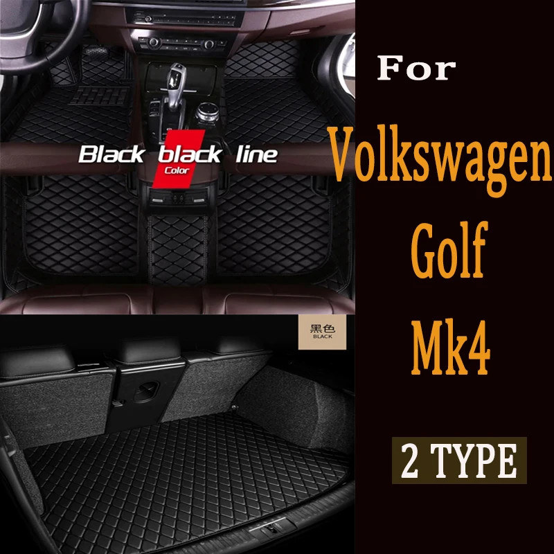 

Автомобильный напольный коврик для VW Volkswagen Golf Mk4 1J TDI 1998 ~ 2003, 3 двери, защита от грязи, автомобильный коврик для багажника, напольные аксессуары для интерьера автомобиля