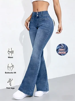 High Elasticity non-denim Printed Leggings Women's High Waist Slim Leggings Gym Trainning wide leg Fashion leggings casual wear 1