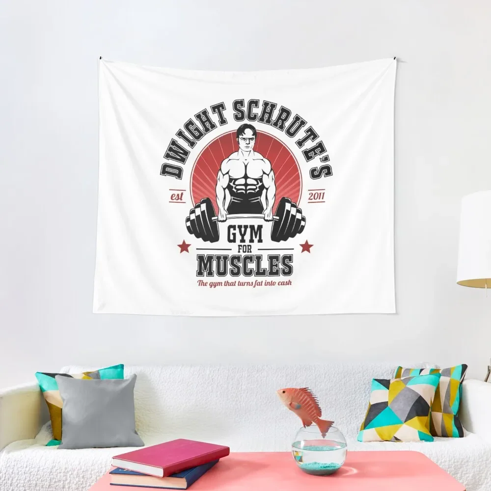 

Dwight Schrute T-ShirtDwight Schrute's Gym For Muscles Tapestry Home Decor Aesthetic Tapestry