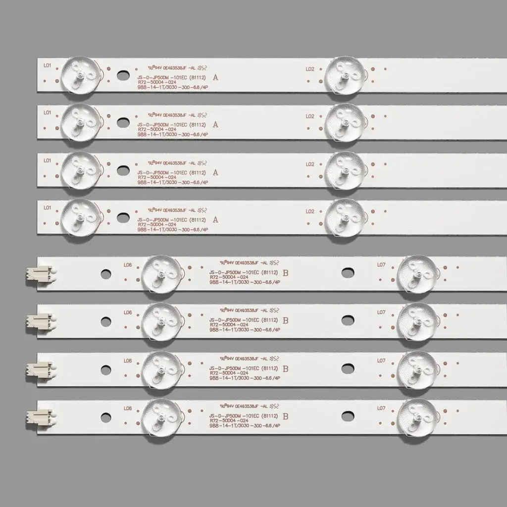 Tira de retroiluminação LED para K50DLJ10US, D50-M30, v500dj6-Qe1, A101EC (80510), RC50B19S-4KSM, MS-L2608, 10 Lâmpada, Novo
