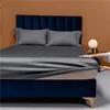 1000TC 100%Egyptian Cotton Fitted Sheet, Dark Grey Queen King Elastic Fitted Sheet, Long Staple Natural Cotton Sheet Soft Silky 1