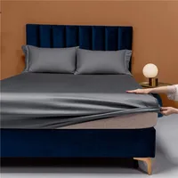 1000TC 100%Egyptian Cotton Fitted Sheet, Dark Grey Queen King Elastic Fitted Sheet, Long Staple Natural Cotton Sheet Soft Silky 1