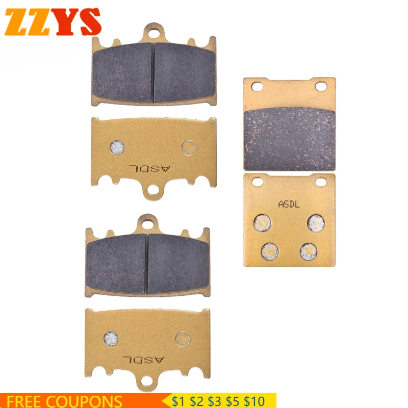 Motorcycle Front Rear Brake Pads Disc Tablets For KAWASAKI ZXR400R 1990 ZXR400J ZXR 400 J1 89 ZZR1200 ZZR1200C 2002-04 ZZR 1200