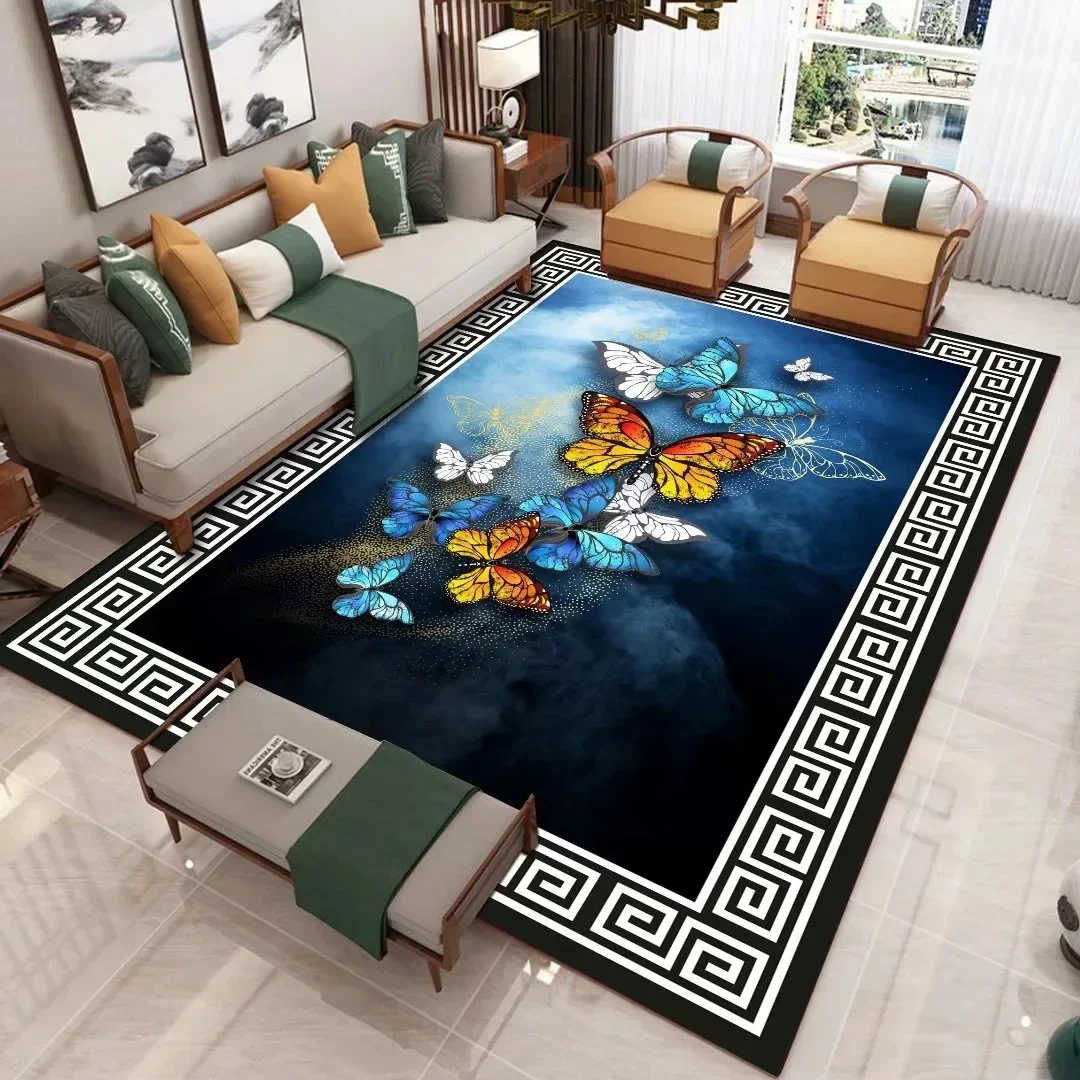 Cartoon Feather 3D Printing Carpets for Living room Bedroom Large Area Rugs Anti-Slip Bedside Floor Mats Nordic Home Big Carpet