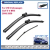 Car Front Rear Wiper Blades For VW Volkswagen Golf 5 V MK5 2006-2009 Windshield Windscreen Window Wash 24"+19"+13" LHD RHD 1