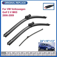 Car Front Rear Wiper Blades For VW Volkswagen Golf 5 V MK5 2006-2009 Windshield Windscreen Window Wash 24"+19"+13" LHD RHD 1