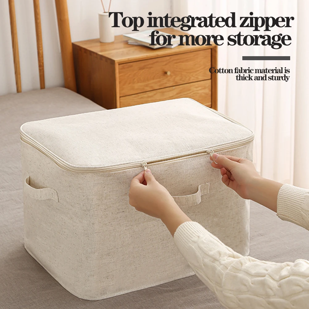 Foldable Fabric Quilt Storage Bin Clothes Wardrobe Underwear Pouch Waterproof Storage Travel Bag Closet Organizer For Home 2