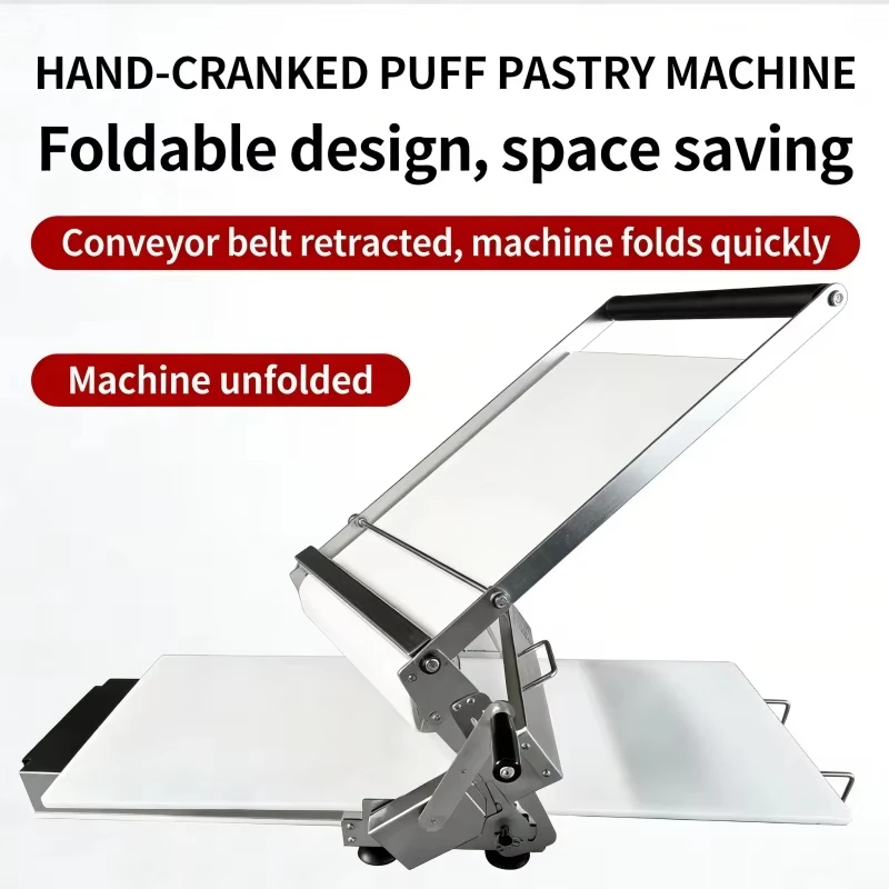 Small Commercial Foldable Dough Sheeter 400 Type Manual Operation Laser Scale No