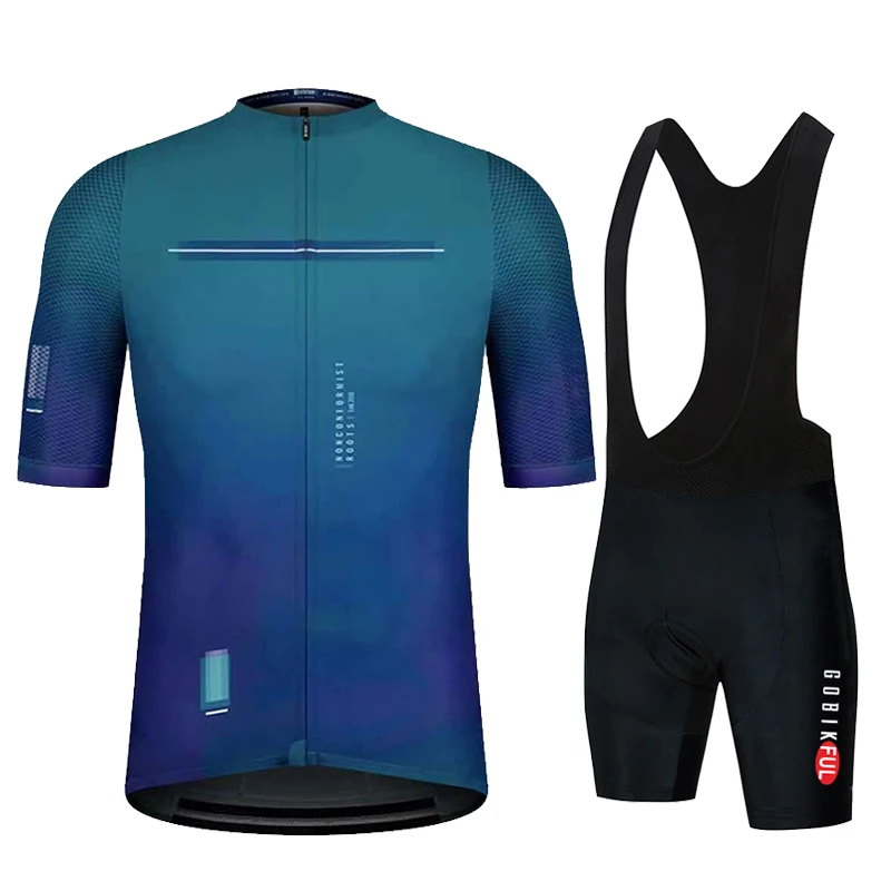 Gobikful-Cycling Jersey Set for Men Short Sleeve MTB Bike Suit Bicycle Clothes Summer cycling jersey set