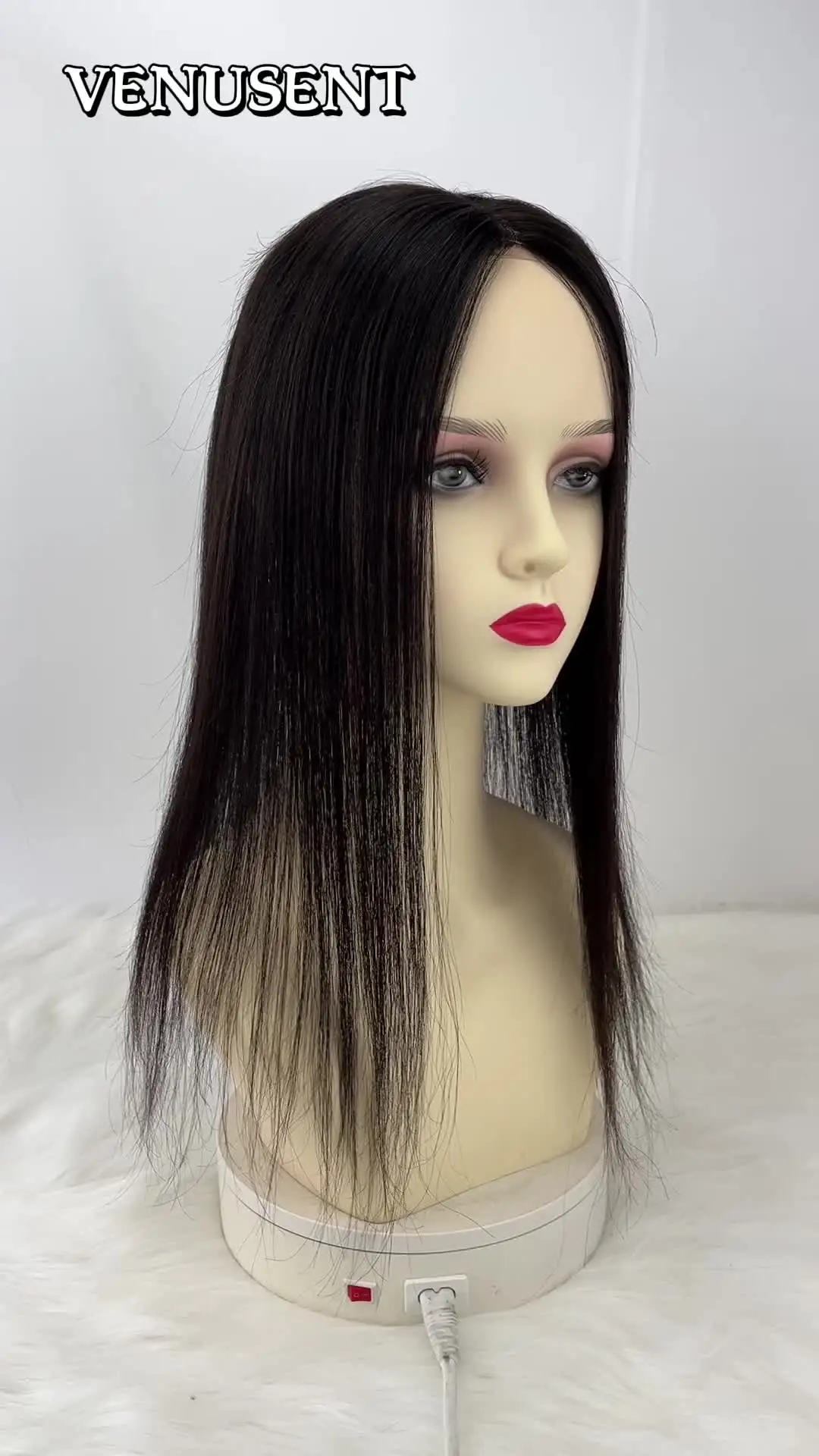 8 × 12 センチメートル 9 × 14 センチメートル通気性シルクベース人毛