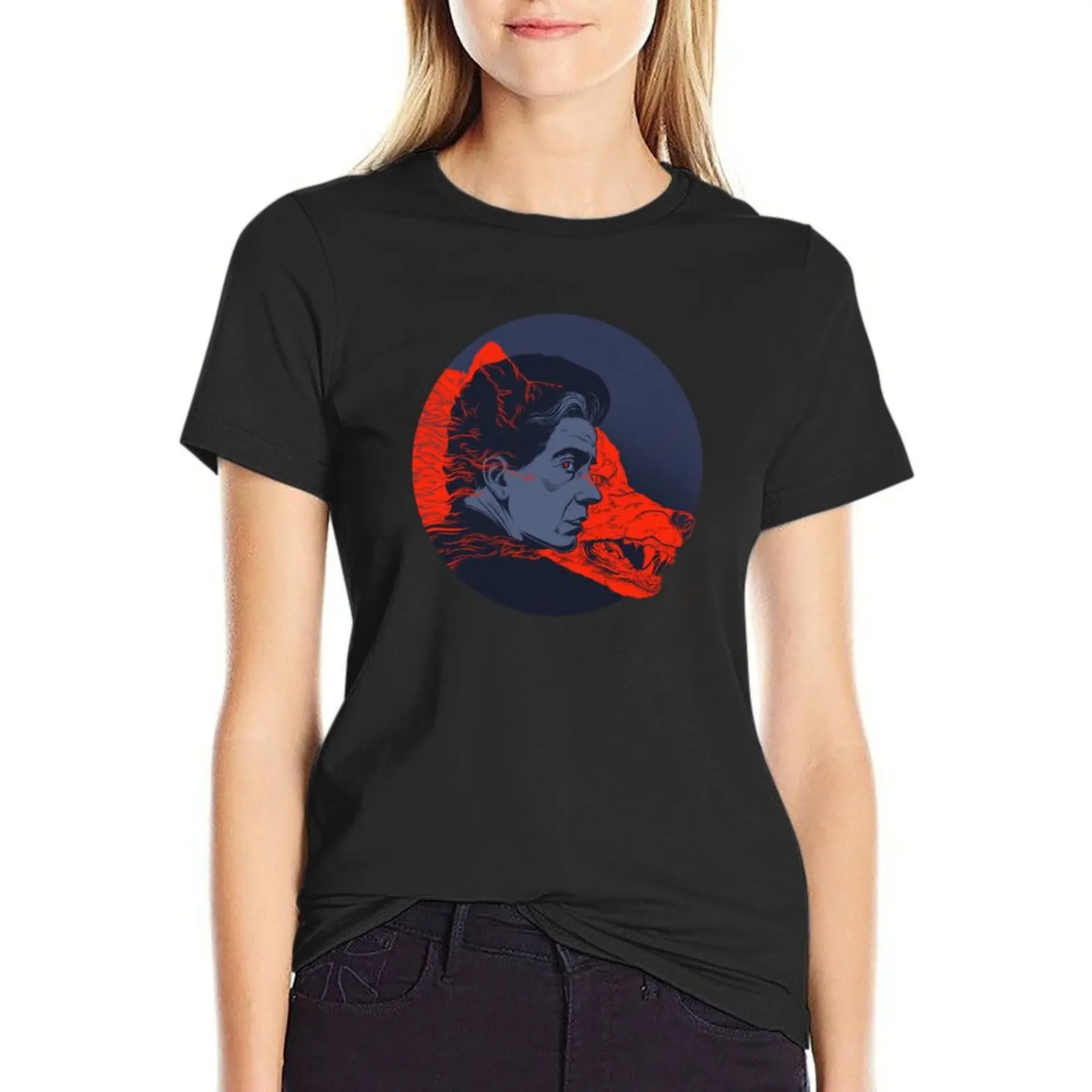

WOLF T-Shirt tops oversized Female clothing Womens clothing