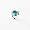 WYEAIIR 925 Sterling Silver Mermaid Blue Crystal Fish Tail Whale Resizable Opening Ring For Women Luxury Jewelry 5