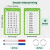 0-12 Multiplication Flashcards with 2 Dry Erase Pens 13 Pcs Educational Times Table Flash Cards for 1st to 3rd Grades Kids 2