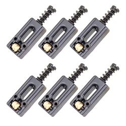 6-Piece Zinc Alloy Electric Guitar Roller Bridge Tremolo Saddle Set (Black)