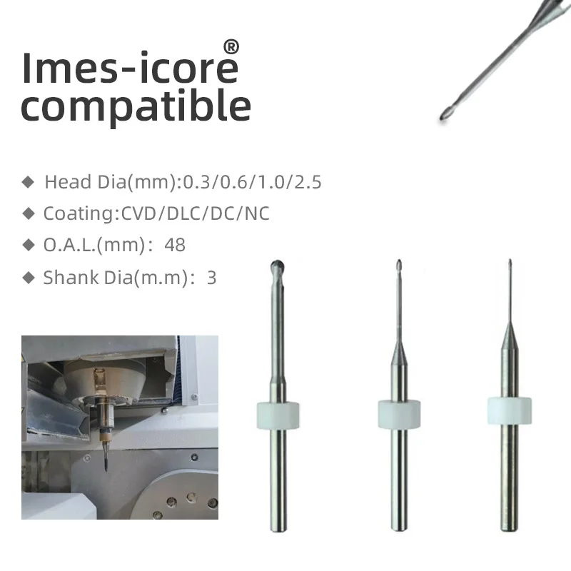 

Imes Icores CORITEC150i 250i Zirconia Milling Bur Diamond Coating Shank 3mm milling Cutters Dental CadCam Drill Burs