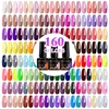 MEET ACROSS 80/20Pcs Glitter Color Gel Nail Polish Set Sparkly Semi Permanent Hybrid Nail Art Varnish Manicure Kits For Nails 1