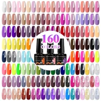 MEET ACROSS 80/20Pcs Glitter Color Gel Nail Polish Set Sparkly Semi Permanent Hybrid Nail Art Varnish Manicure Kits For Nails 1