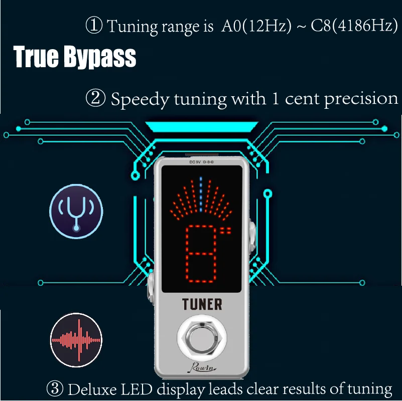 LT-910 Guitar Tuner Pedal High Precision Guitar Chromatic Tuner Pedals 