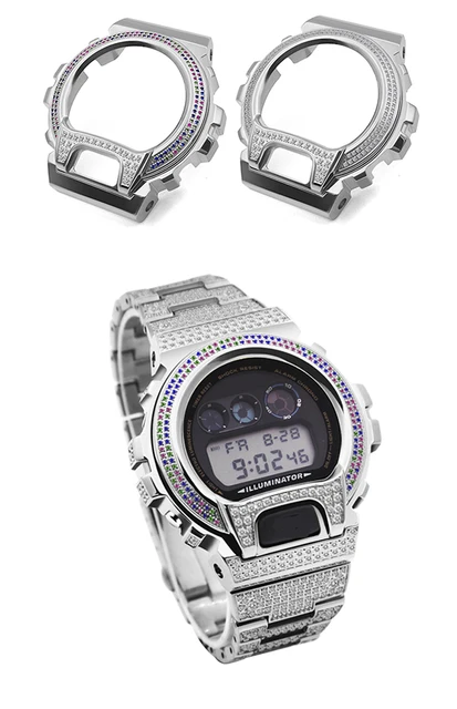CASIO G-SHOCK DW-6900 シルバー メタルカスタム MOD CASIO G-SHOCK DW-6900 シルバー メタルカスタム MOD