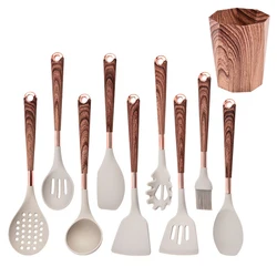 Silicone Kitchen Utensil Set with Holder - 10 Piece Nonstick Cookware Collection (11)