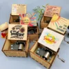 You Are My Sunshine Music Box Color Printing Wooden Hand Crank Musical Box Birthday Present Valentine's Day Christmas Gift New 1