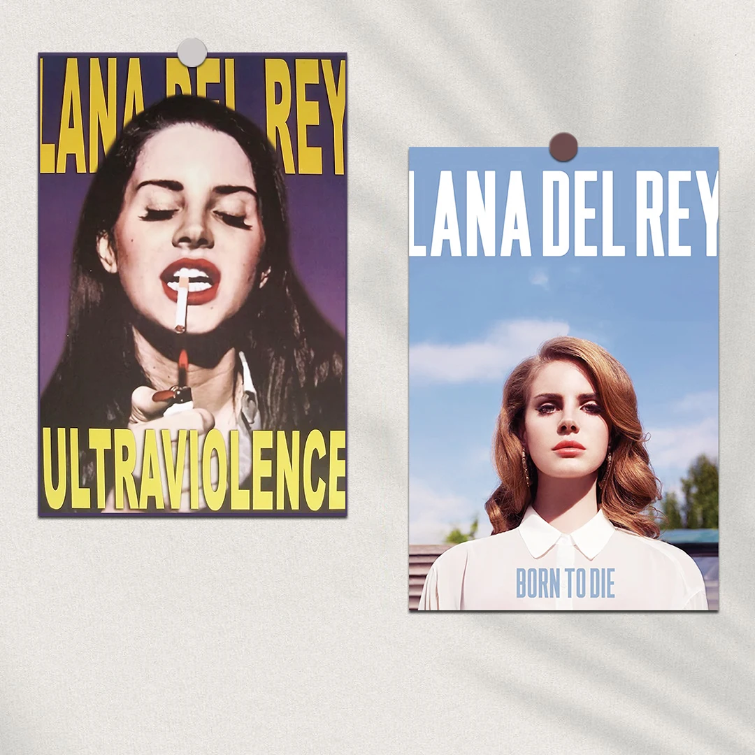 10pcs Lana Del Rey CARD Posters Born To Die Violet Bent Backwards Over the Grass Paradise Singer Wall Sticker Room Bar Art Decor
