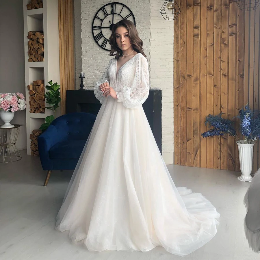 Elegant Strapless Off The Shoulder Back Button A Line Wedding Dress For Women Bridal Gowns vestidos de novia robe de mariée