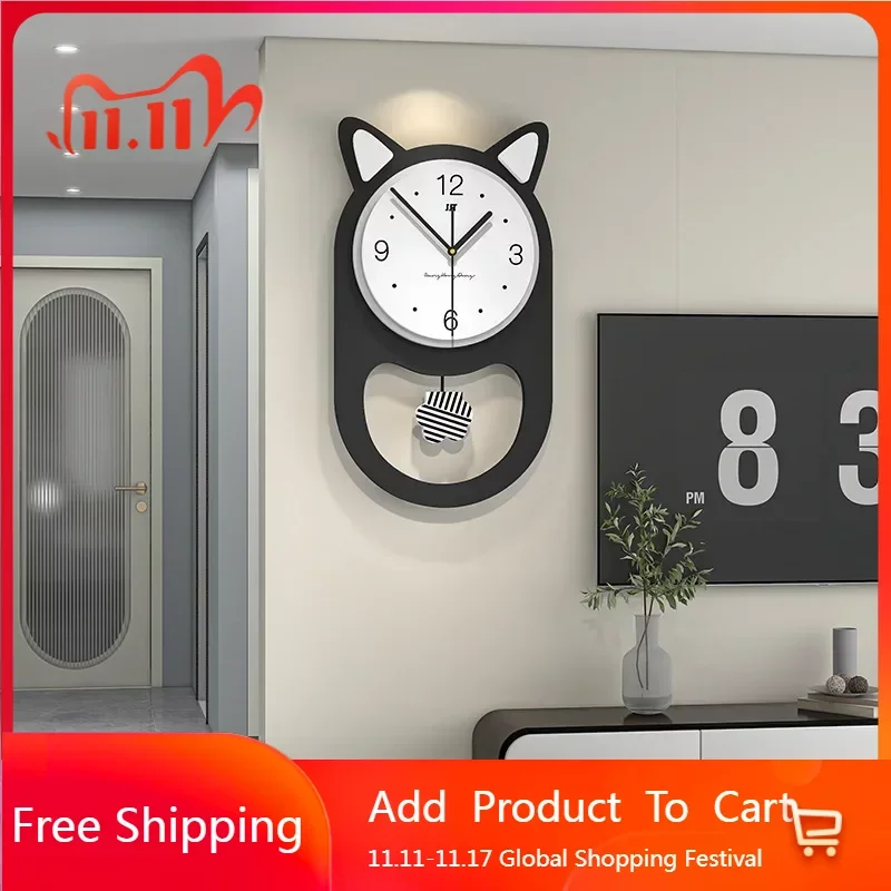 

New creative wall clock cartoon living room home decorative clock Children's room silent clock wall art hanging watch