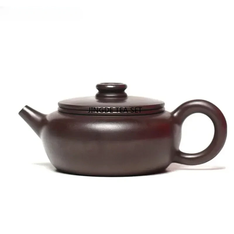 140ml Yixing Purple Clay Pot Handmade Raw Mineral Black Vermilion Beauty Pot Chinese Kung Fu Tea Set