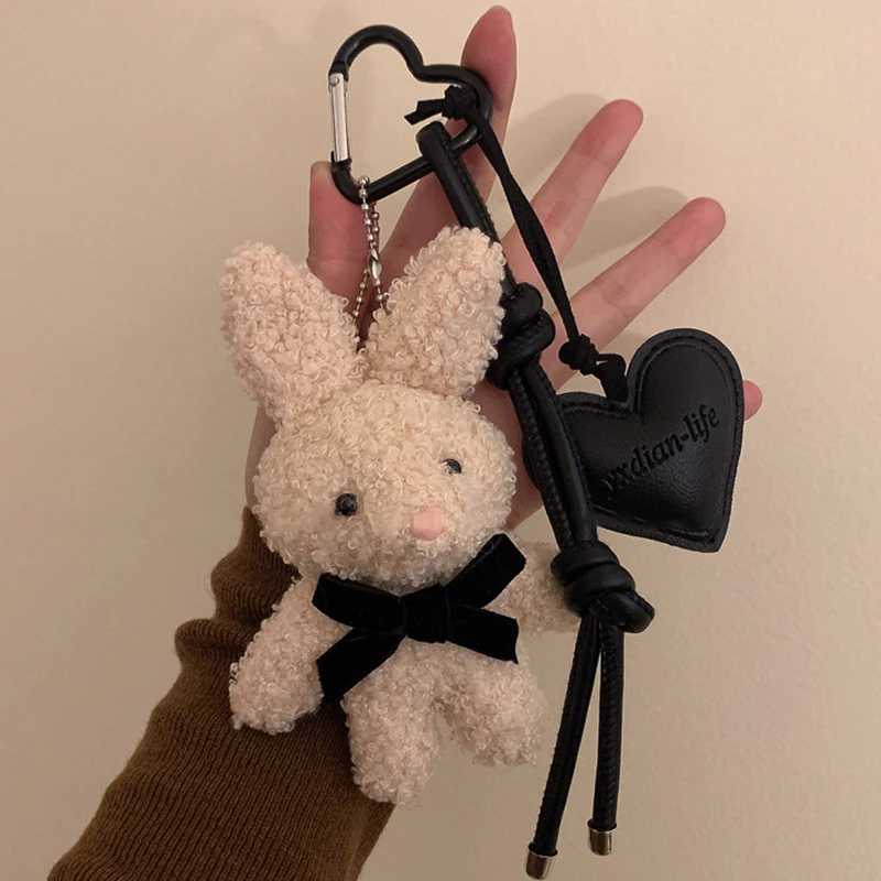 Kawaii Peluş Tavşan Anahtarlık Y2K Sevimli Tavşan Dolması Anahtarlık Sırt Çantası Kolye