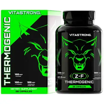 Fat Burner Z-F Vitastrong, Termogenico Brucia Grassi Forte Uomo Donna, Estratti Vegetali, Vitamine e Minerali, Rodiola Rosea, Cromo Picolinato, Caffeina, Peperoncino, Iodio, Vitamina B3 Niacina Pura
