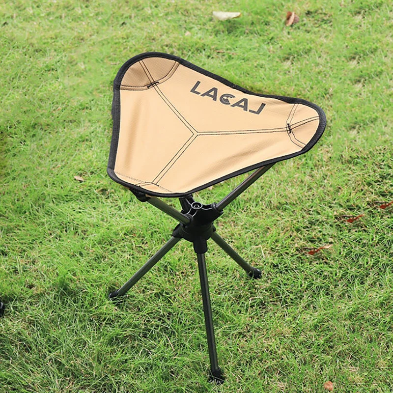 Alloy Rotating Triangle Chair Fishing Camping Bench Portable Outdoor  Leisure Folding Small Mazar Super Light Aluminum