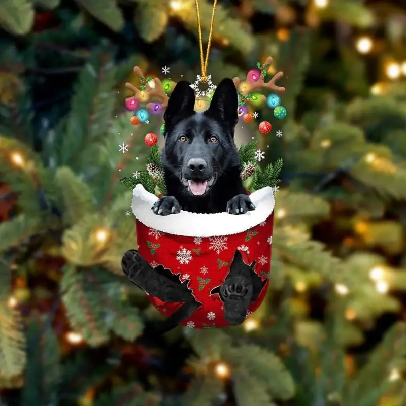 Christmas Ornaments Cute Puppy Dog Christmas Tree Hanging Pendant Xmas Decoration For Gift Family Wedding Party New Year Decor christmas decorations