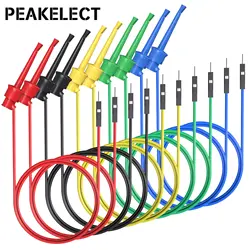 Peakelect 10PC Test Hook Clips to Dupont Male/Female Jumper Silicone Wires For Breadboard Electrical Testing P1534 P1535