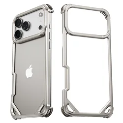 Eary Frameless Metal Shockproof Protective Phone Cover with Magsafe Compatibility and Anti - Drop Aluminum Alloy Shell - iPhone Air (Titanium)
