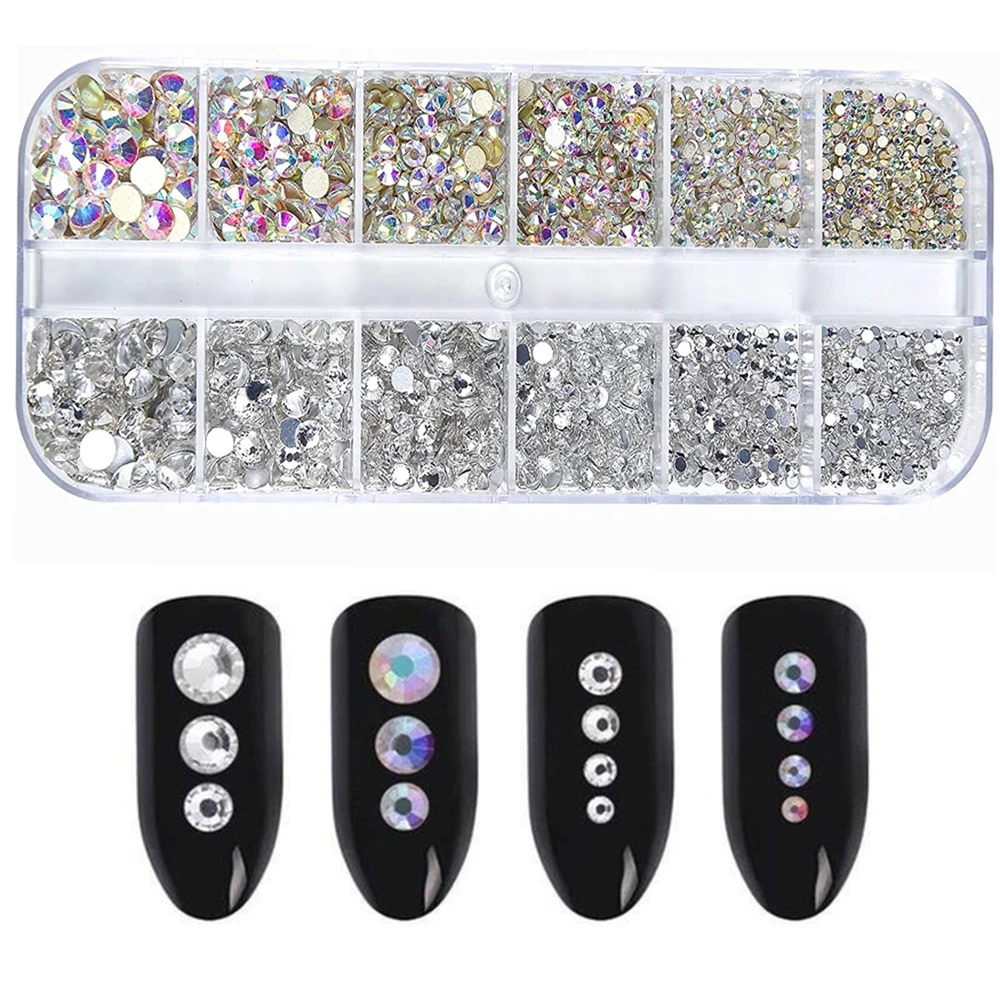 Deluxe Nail Art Rhinestones Kit with Storage Organizer for Stunning Holiday Designs