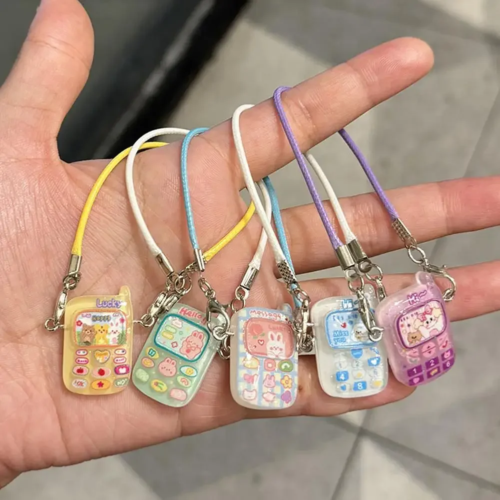 Doll Mini Pendant Model Cartoon Cute Little Mini Mobile Phone Ornament for 15-17cm Labubu Cartoon Pendant Sweet Couple Gift