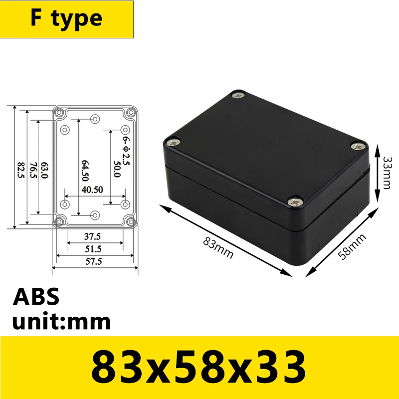 Durable Black Waterproof Outdoor Electronic Enclosure Box