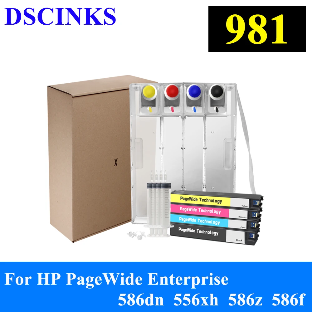 HP 981 Ciss 탱크(ARC 칩 포함) Pagewide Enterprise 556dn 556xh 586f 586dn 586z 556 586 E55650 E58650 프린터