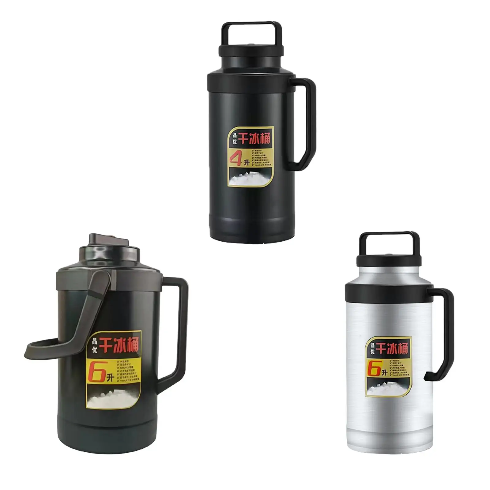 Dry Ice Containers Dry Ice Storage Portable Leakproof Wide Mouth Handle Thermo Pot Thermal Water Bottle for RV Outdoor