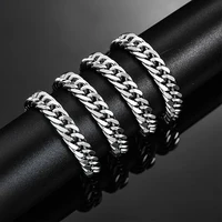 HIYEE 3mm/4mm/5mm/6mm/7mm/8mm Stainless Steel Cuban Link Chains Classic for Men Boy Curb Chunky Necklace Jewelry 14 to 28 Inches 3
