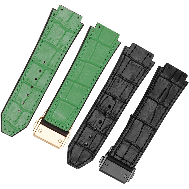 Cinturino Orologio In Pelle 25mm X 19mm – Sostituzione Con Fondo In Gomma Naturale – Comodo E Impermeabile