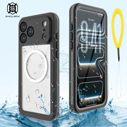 Enhanced Magnetic Waterproof and Shockproof Phone Case with Floating Ring - iPhone 17 Pro (Black)