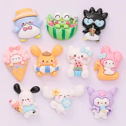 10Pcs New Cute Resin Cartoon Dog Rabbit Penguin Flat Back Free Shipping Parts Embellishments For Hair Bows Accessories