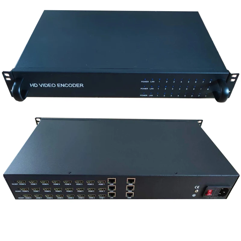 HD-IP 호텔 IP TV 시스템 프런트 엔드 장비, 케이블 TV 프런트 엔드 H264 H265 비디오 인코더, 8 16 24 채널